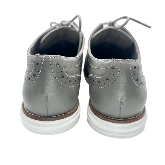 Cole Haan | Women | Grand OS Gray Leather Wingtip Oxford Shoes | Size 5.5 B - Picture 3 of 10